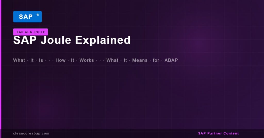 sap joule explained